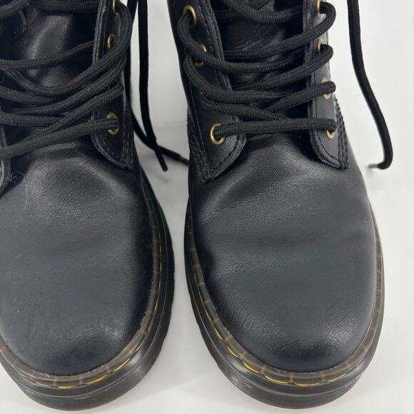 Doc Martens Zavala Black Leather Platform Combat Boots M7 W8 Goth Grunge main image 10